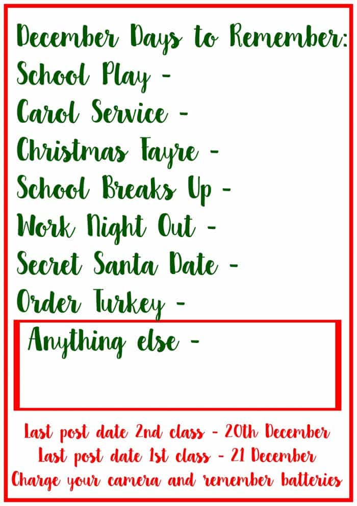 Christmas Planner Printable.... | The Diary of a Frugal Family