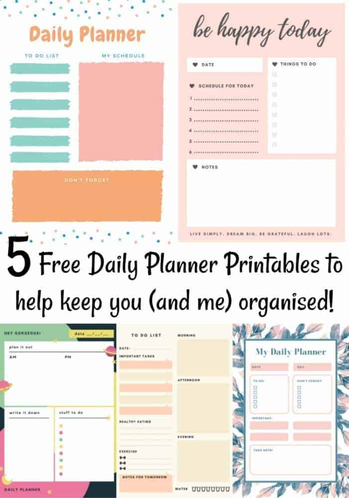 Five Amazing Free Daily Planner Printables The Diary