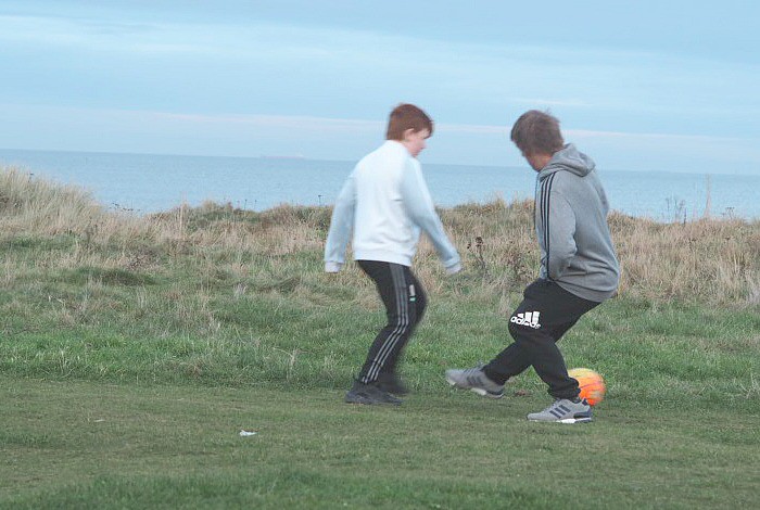 Football at the beach