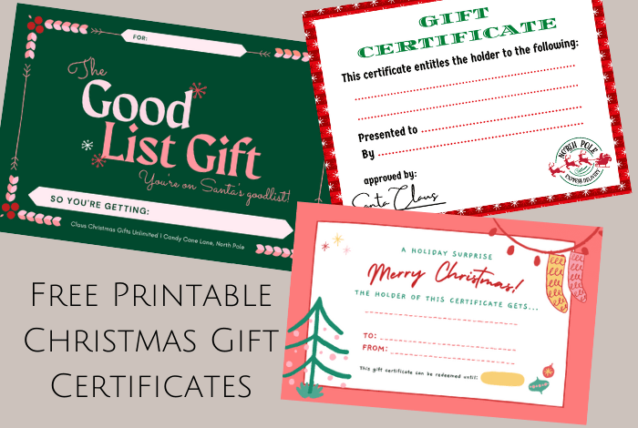 Christmas Gift Certificate Template | Customize your own Gift Vouchers