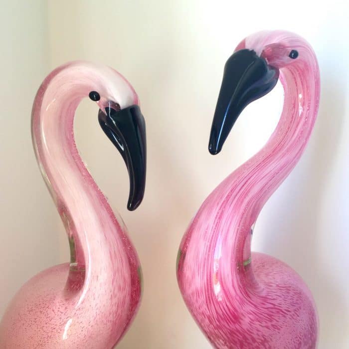 #Homesensefinds Glass Flamingos