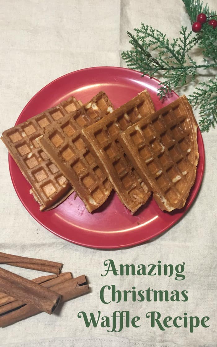 This amazing Christmas Waffle Recipe genuinely tastes of Christmas and I guarantee you're going to love it if you try it!